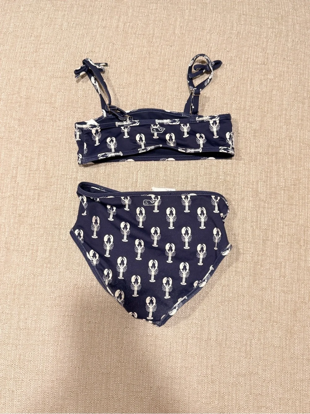 Vineyard Vines Navy and White Lobster Two-Piece Girls' Swim Set
